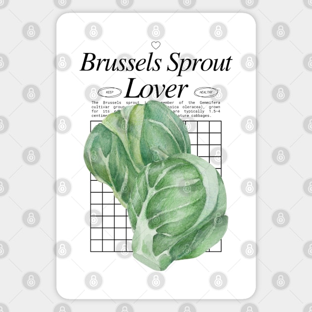 Brussel Sprouts - Veggies Lover Design Magnet by Millusti